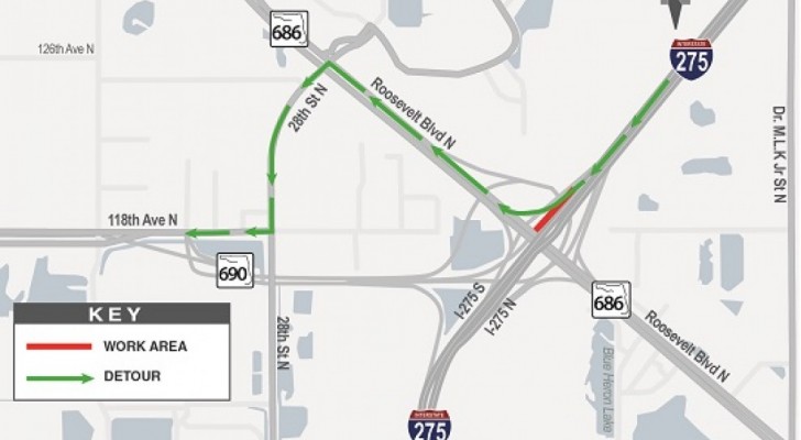 Gateway Expressway: SB I-275 Ramp to 118th Ave North Closing for Approximately One Month